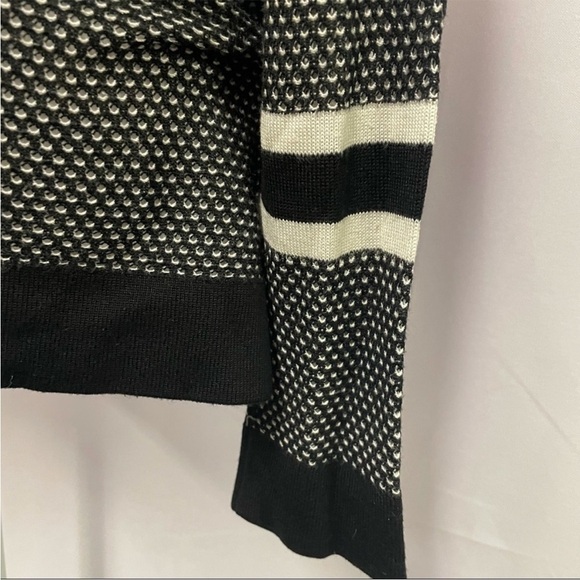 rag & bone Jeans Black/White Martina Long Sleeve  Mesh Layered Shirt Sz XS EUC - Picture 10 of 13